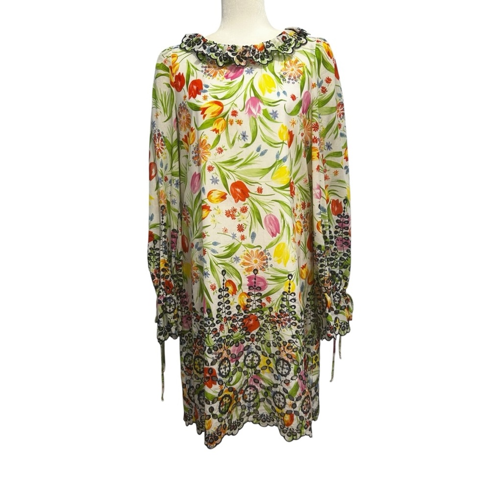 Molly Moorkamp dress womens size 10 Delphine Embroidered Statement Shift floral